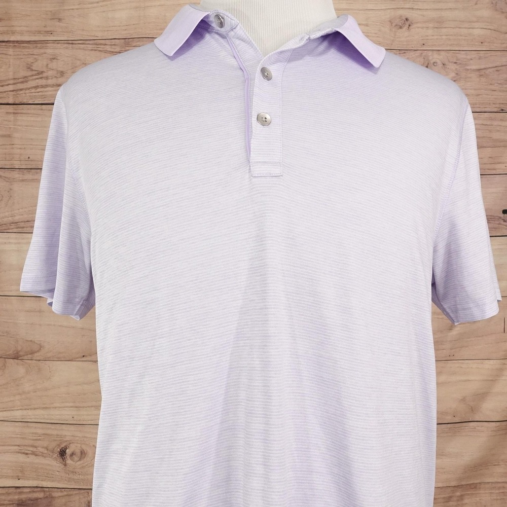 APT.9 Premier Flex Performance Polo Shirt Mens XL Purple Polyester Striped